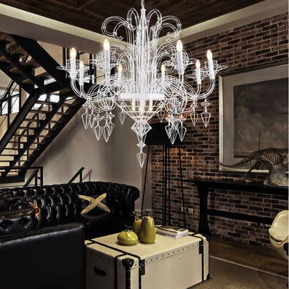 Camille Barock Kerzen LED Deckenleuchter Luxus Pendelleuchte