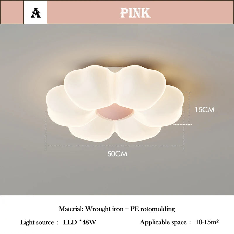 Élodie Rosa Blumen LED Deckenleuchte Prinzessinnenzimmer Dimmbar