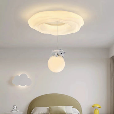 Amélie White Bear Cloud LED-Deckenleuchte Kinderzimmer Dimmbar