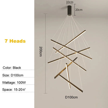 Élise Modern LED Stair Long Ceiling Chandelier