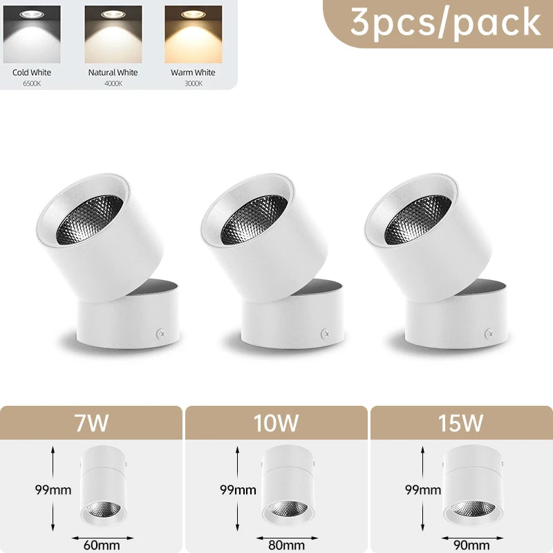 Camille Faltbare LED-drehbare Deckenleuchte 3-farbig Modern