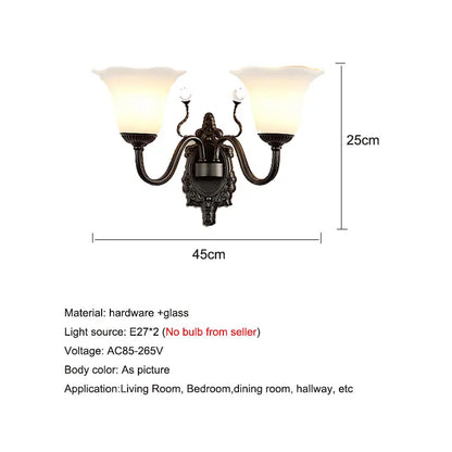 Sophie Retro Dual Head Wandleuchte aus satiniertem Glas E27 Nordisches Licht