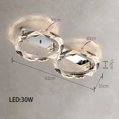 Élodie 2025 Moderner Ring Kristall LED Dimmbare Deckenleuchte Silber Dekor Lampe