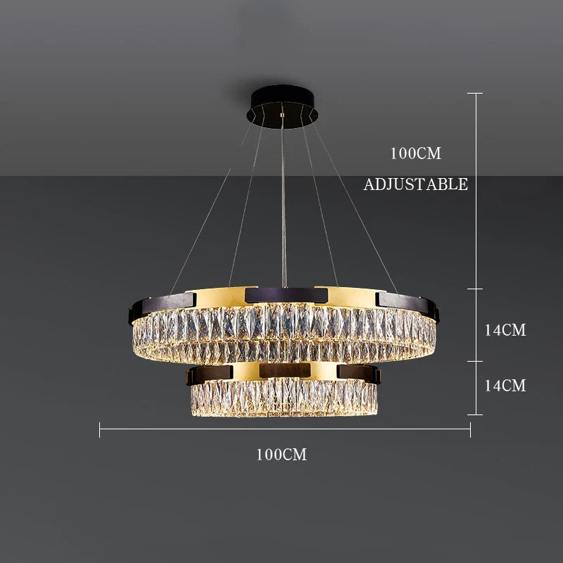 Camille Moderne Kristall-LED-Kronleuchter Luxus Wohn- Esszimmer Schlafzimmer Pendelleuchte
