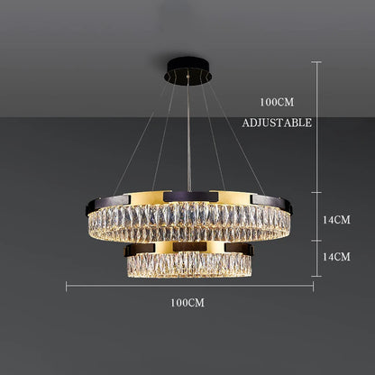 Camille Moderne Kristall-LED-Kronleuchter Luxus Wohn- Esszimmer Schlafzimmer Pendelleuchte