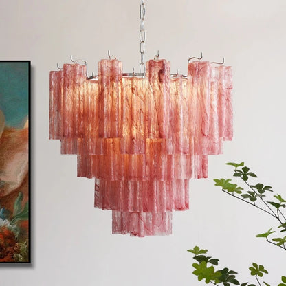 Camille Murano Glass Round Crystal Pendant Light Vintage Ceiling Lamp