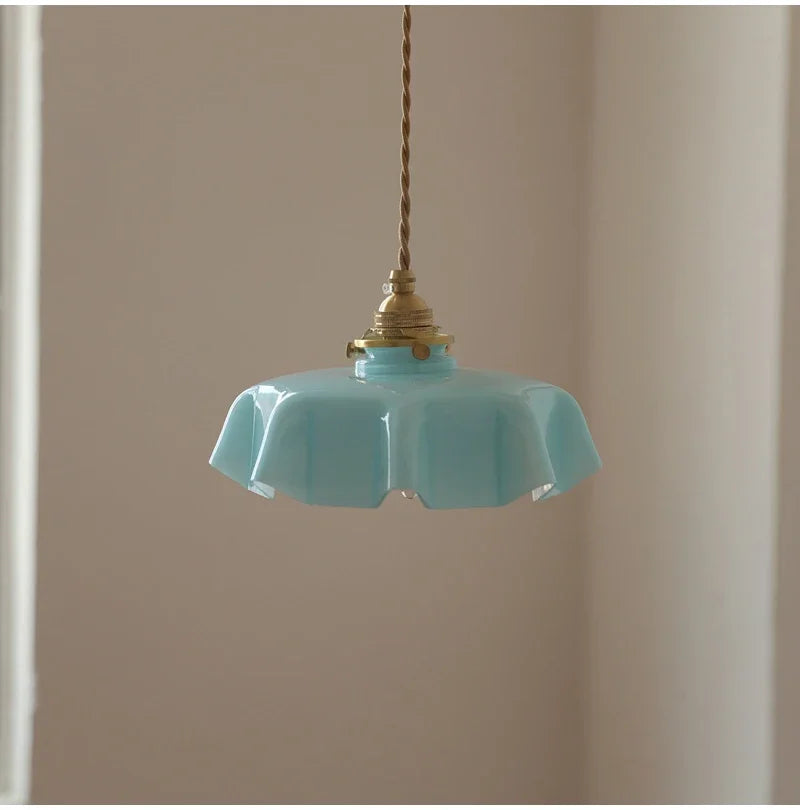Élodie French Glass Pendant Light Nordic Brass Ceiling