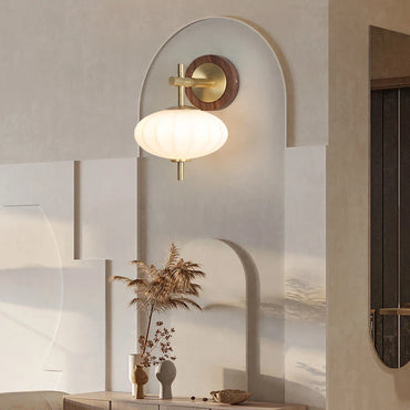 Camille Aurelia Gerippte Glas LED Wandleuchte