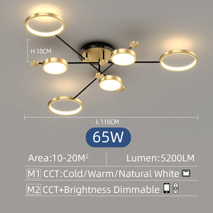 Auriane Nordic Gold Schwarz LED Deckenpendelleuchte