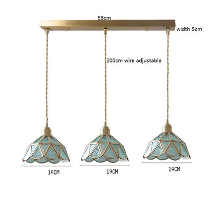 Camille Copper Glass Pendant Light Vintage Style