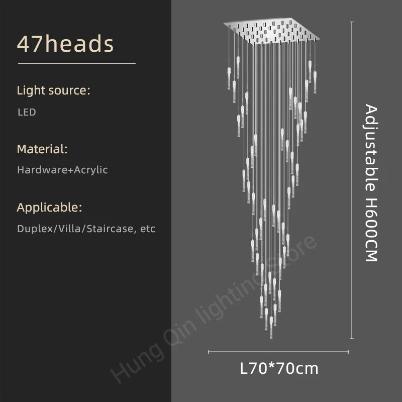 Amélie Crystal Ring Staircase Chandelier