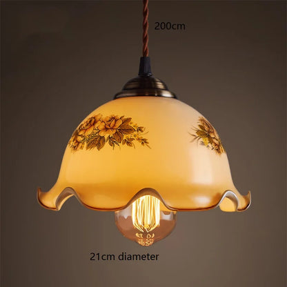 Amélie Vintage Green Glass Pendant Light