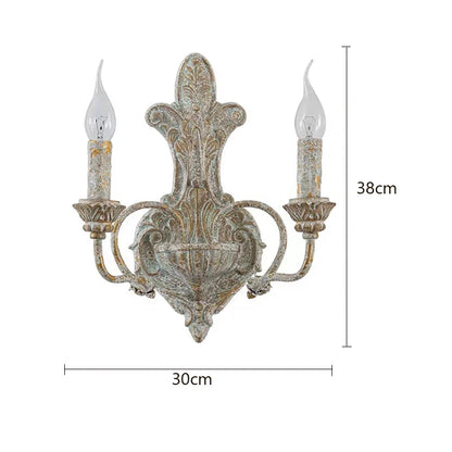 Sophie French Antique Dual Head Iron Wall Lamp E14 Retro Wandleuchte