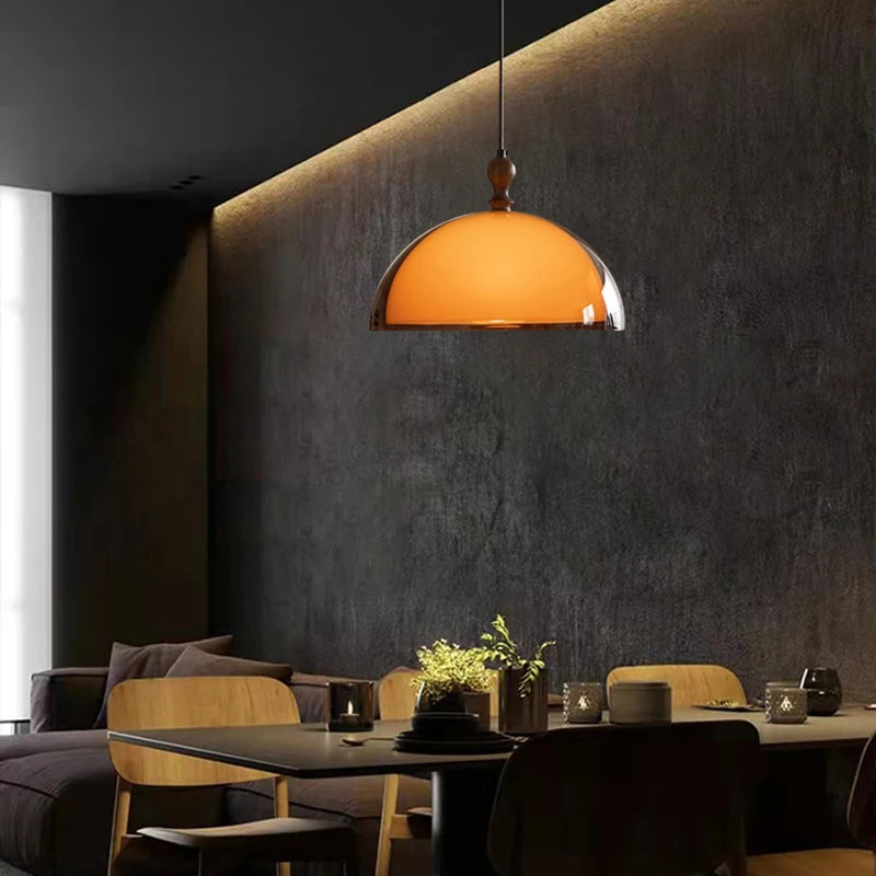 Camille Brown Acrylic Wood Pendant Light