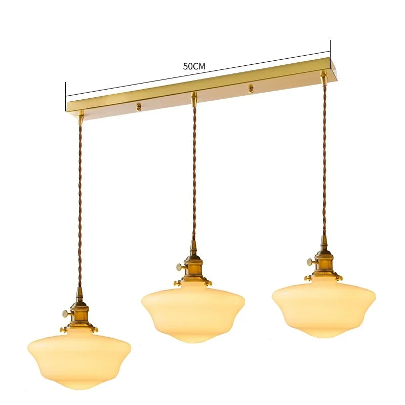 Élodie Glass Pendant Light with Copper Finish