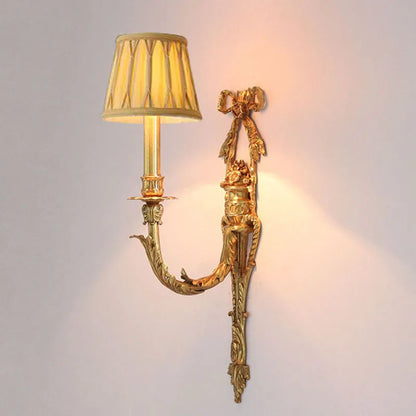 Camille Retro französische Messing-Kristall-LED-Wandleuchte Schlafzimmer-Akzent
