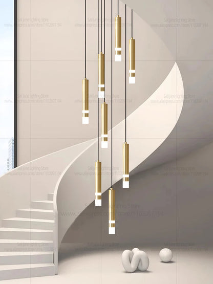 Aurélie Modern Gold LED Staircase Chandelier Light