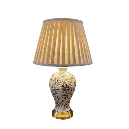 Amerikanische Retro-Keramik-LED-Stehleuchte mit dekorativem bedrucktem Finish