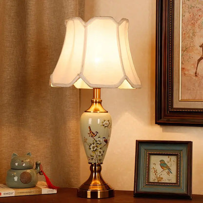 Élise European Retro Flower Ceramic LED Floor Lamp