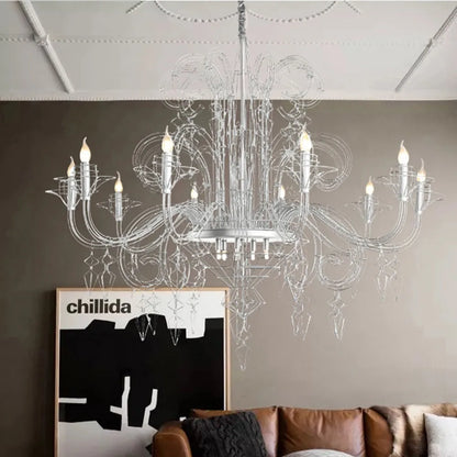 Camille Barock Kerzen LED Deckenleuchter Luxus Pendelleuchte