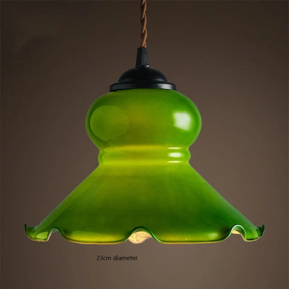 Amélie Vintage Green Glass Pendant Light