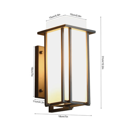 Claire Outdoor Black Frosted Glass Wall Lamp Waterproof