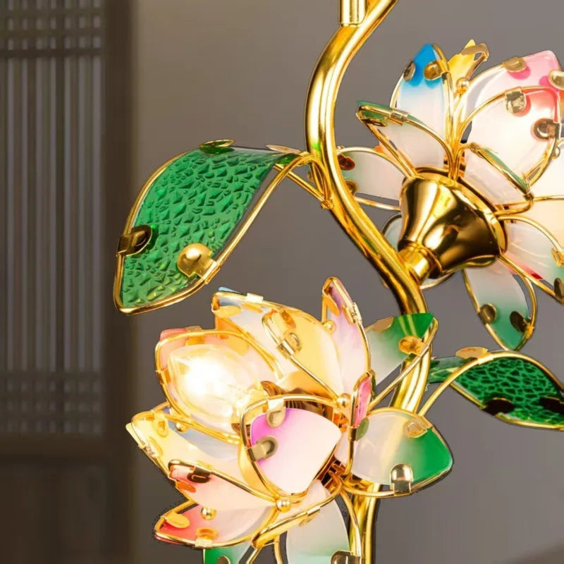 Camille Lotus Farbwechselnde LED-Seiden-Tischleuchte E27