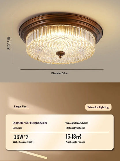 Geneviève Retro Ceiling Lamp Glass Metal Ambient Light