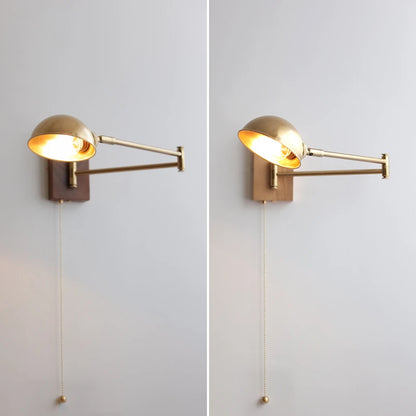Colette Wood & Copper Adjustable Wall Light