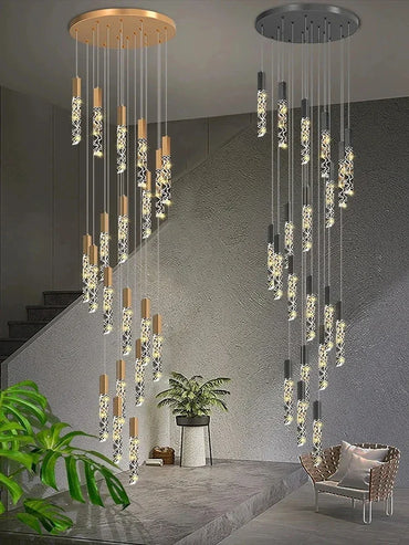 Sophie Spiral Kristall LED Treppenhaus Kronleuchter