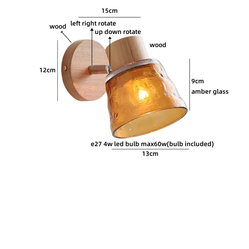 Chloé Ceramic Wall Light with Wood Accent