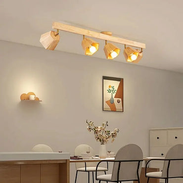 Élise Japanische Moderne Holz LED Deckenstrahler Kronleuchter