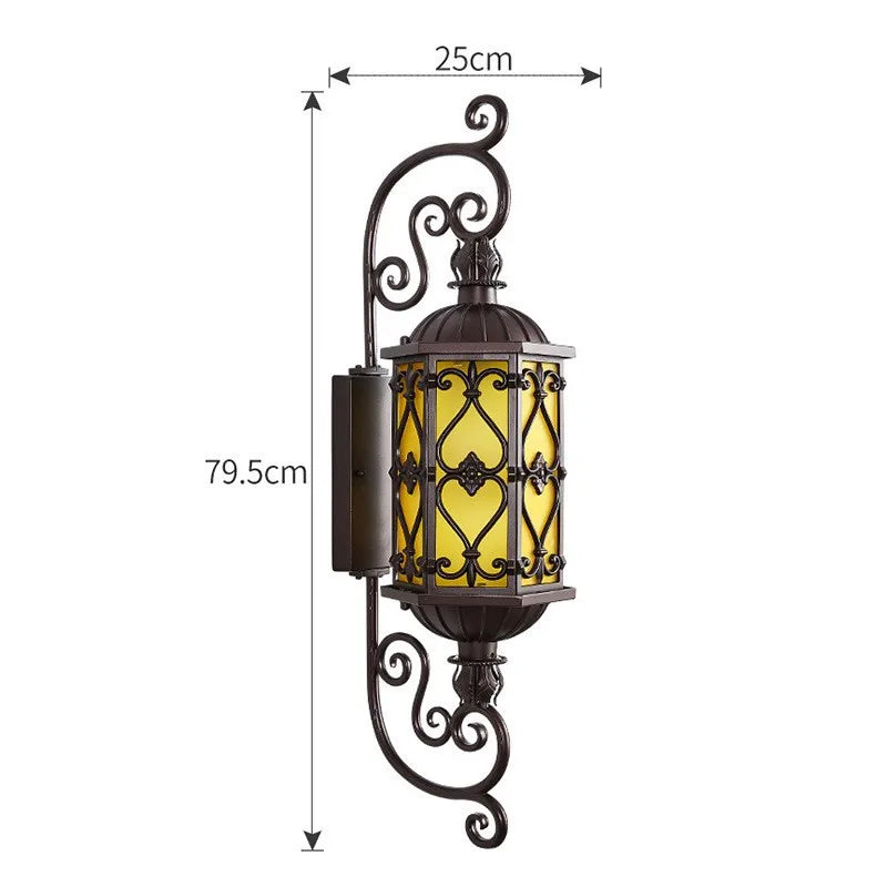 Camille Retro Gold Wasserdichte Aluminium LED Außenwandleuchte E27