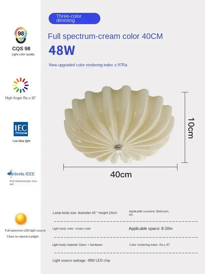Éloise Medieval Cream Glass Pumpkin Ceiling Light