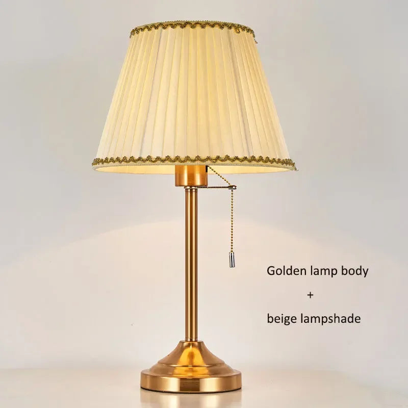 Sophie American Metal Fabric Bedside Table Lamp E27 Reading Light
