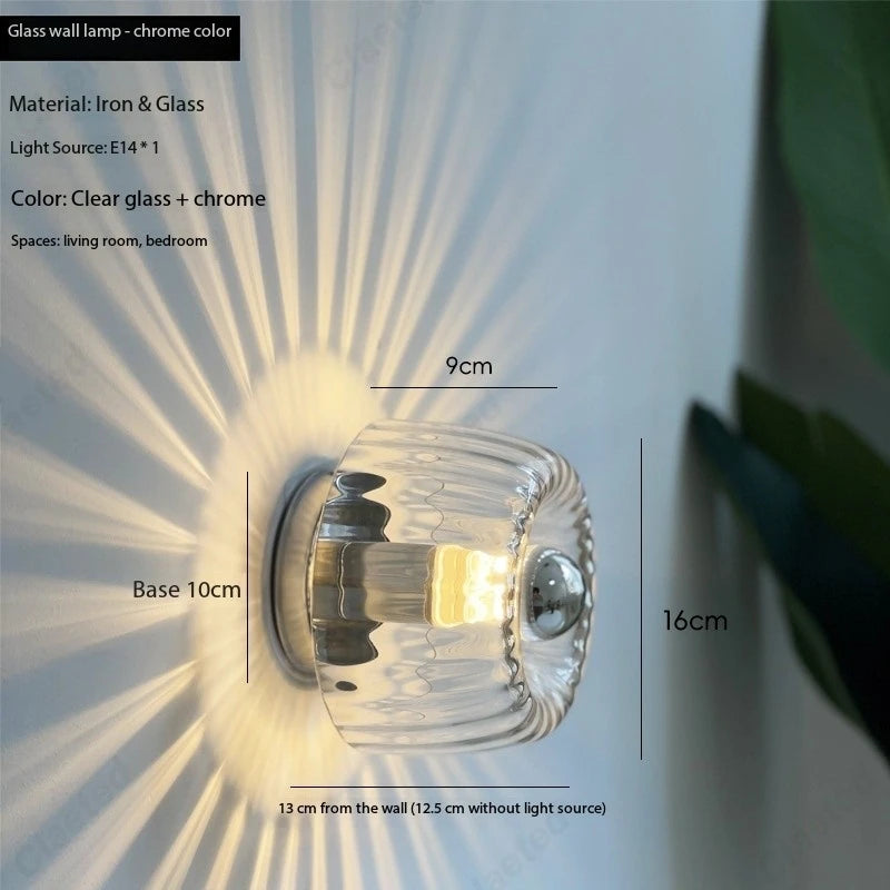 Lucie Retro Glas Wandleuchte