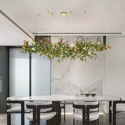 Luxuriöser Ginkgoblatt-Glas-Ast-Kronleuchter