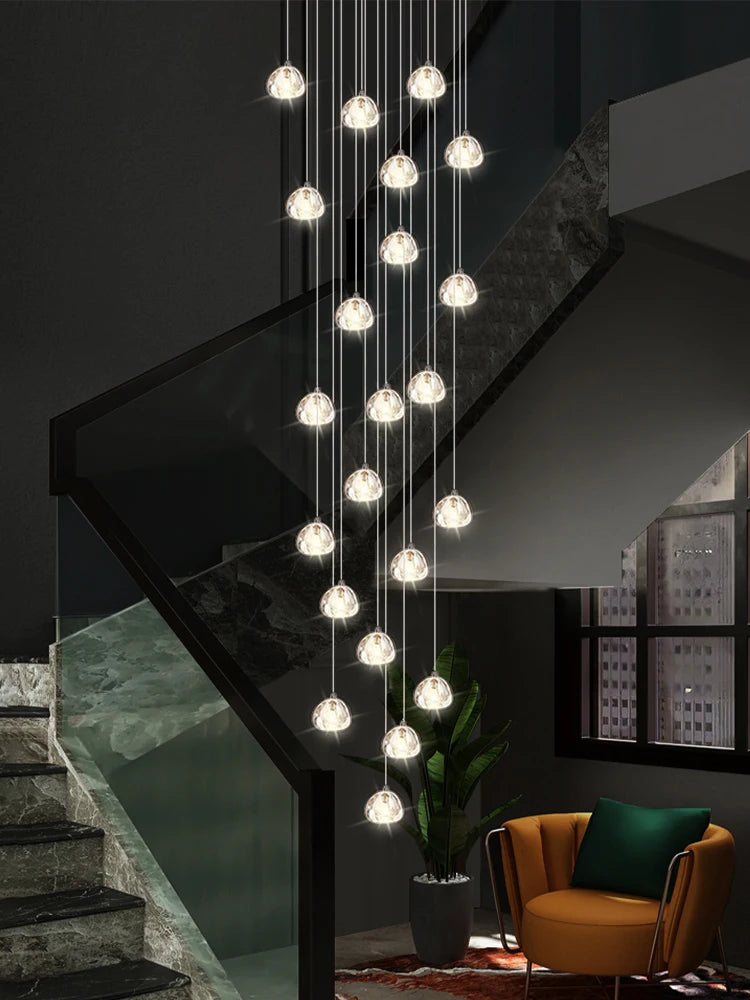Seraphine Kristall-Wendeltreppen-Kronleuchter für luxuriöse Loft-Innenräume