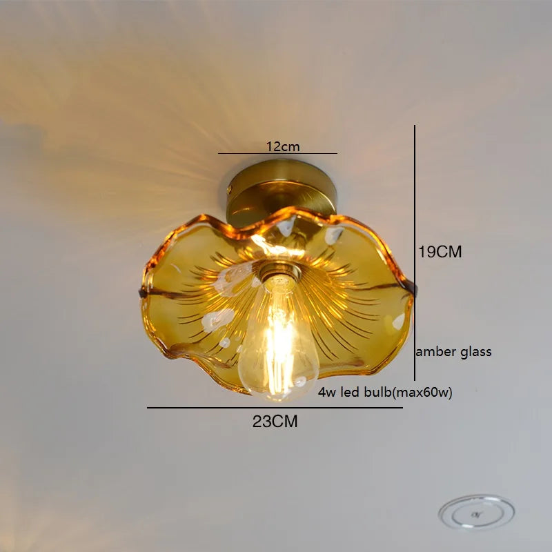 Éloise Amber Glas Kupfer Deckenleuchte