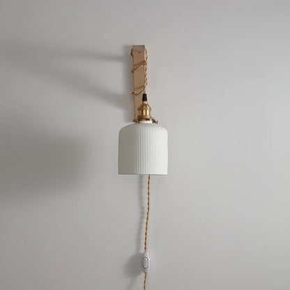 Élodie Nordische Keramik Holz LED Wandleuchte E27 Stecker