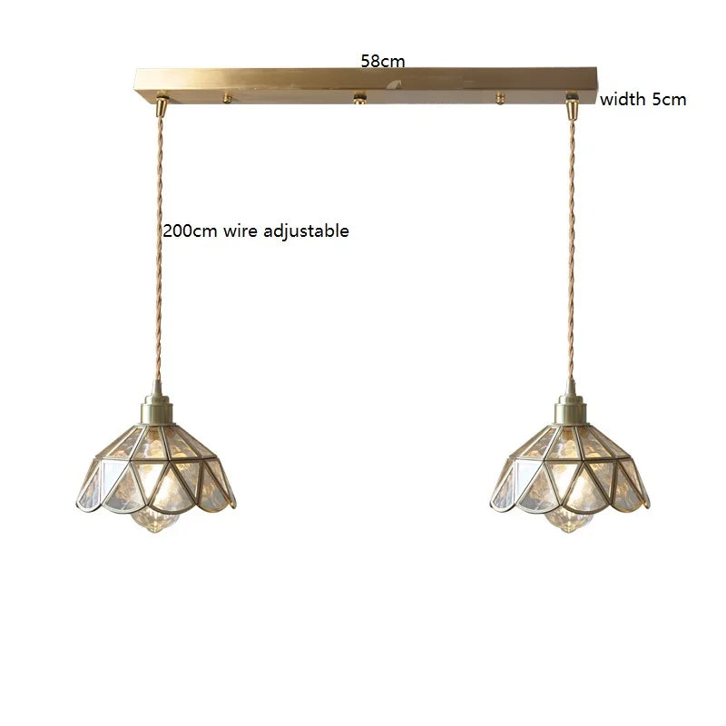 Camille Copper Glass Pendant Light Vintage Style