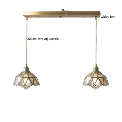 Camille Copper Glass Pendant Light Vintage Style