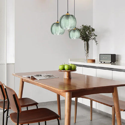 Camille Leaf Pattern Glass Pendant Light Gold Accent Fixture