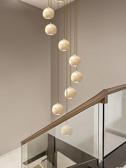 Élise Luxury Stone Staircase Pendant Chandelier