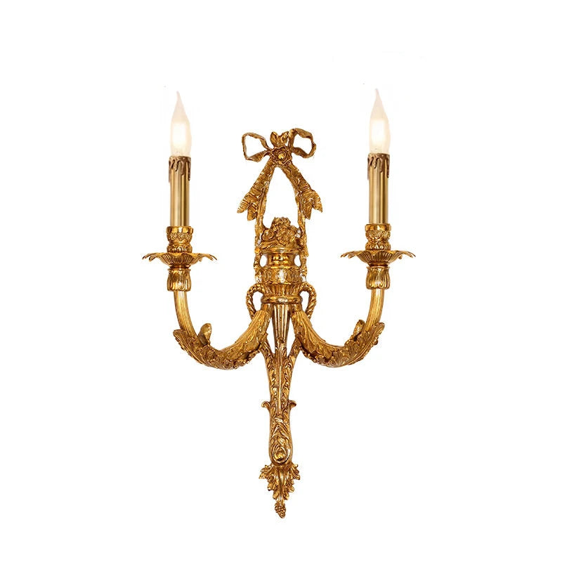 Camille Retro französische Messing-Kristall-LED-Wandleuchte Schlafzimmer-Akzent
