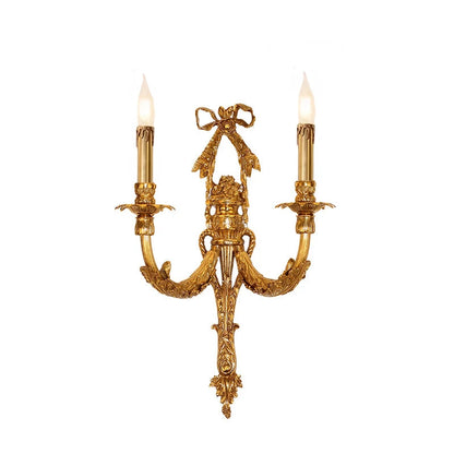 Camille Retro französische Messing-Kristall-LED-Wandleuchte Schlafzimmer-Akzent