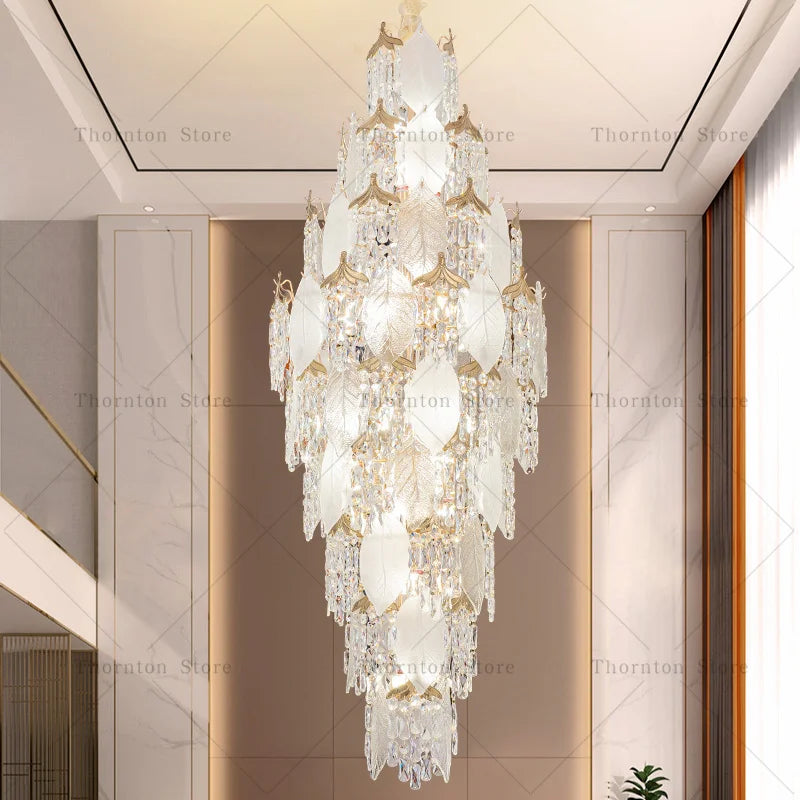 Kronleuchter im Blatt-Design für Maisonette-Villa und Treppenhaus