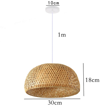 Élise Bambus handgestrickte Pendelleuchte E27 Japanischer Stil Lampe