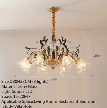 Französische Retro-Kristall-Pendelleuchte für Wohnzimmer und Restaurant