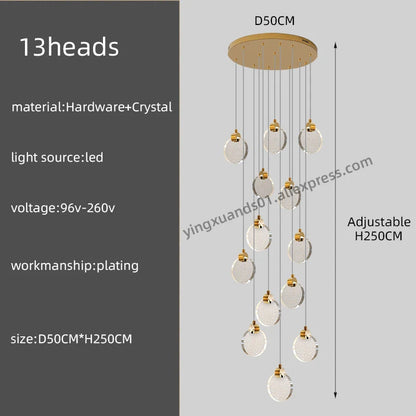 Anastasia Crystal Staircase Pendant Chandelier for Luxury Loft Spaces